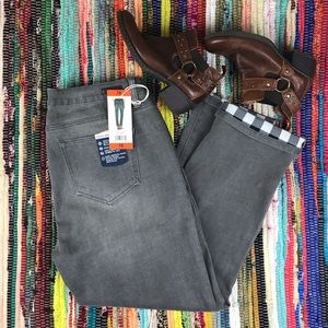 Weatherproof Slim Straight Fleece Grey Jeans